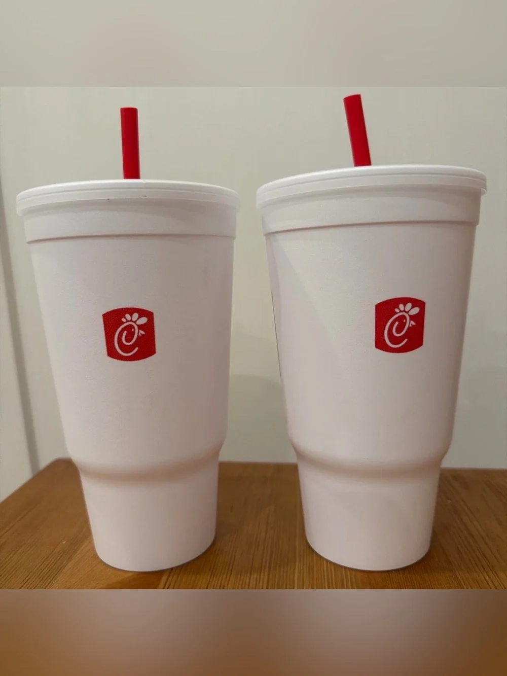 Chick Fil A Reusable Cups with Red Straws, Limited Edition 2026, Set of 2, NEW